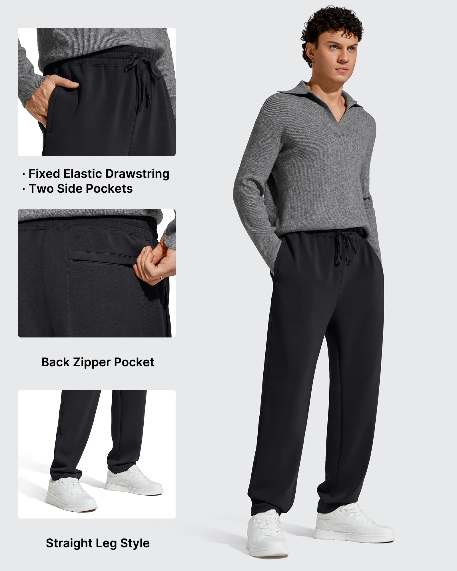 G4Free - Smoofit Men's Fleece-Lined Drawstring Thermal Sweatpants -GF25DM726AA-S