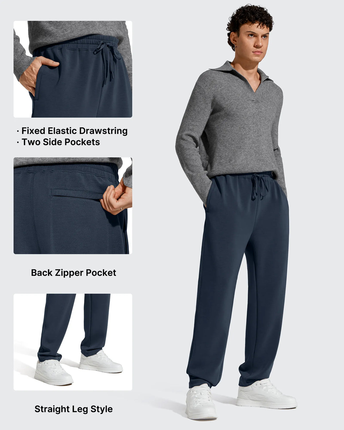 G4Free - Smoofit Men's Fleece-Lined Drawstring Thermal Sweatpants -GF25DM726AA-S