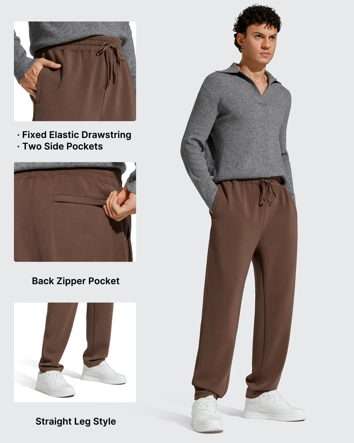 G4Free - Smoofit Men's Fleece-Lined Drawstring Thermal Sweatpants -GF25DM726AA-S