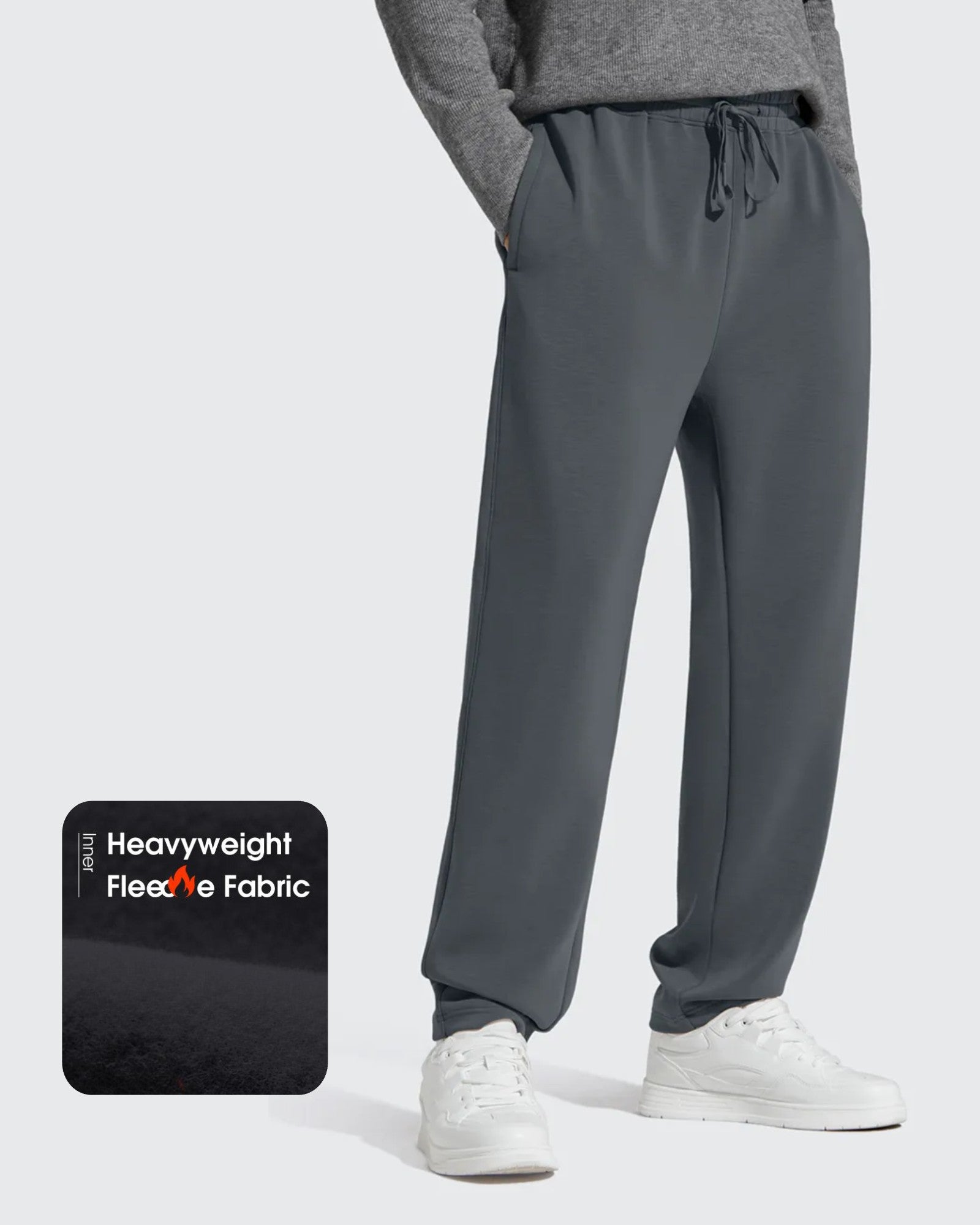 G4Free - Smoofit Men's Fleece-Lined Drawstring Thermal Sweatpants -GF25DM726BA-S