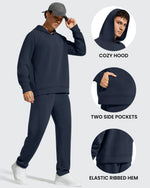 G4Free - Smoofit Men's Fleece-Lined Pockets Hoodies Pullover Sweatshirts -GF25FM729BA-S