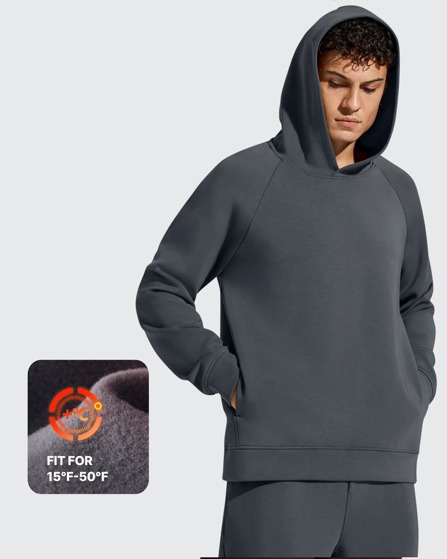 G4Free - Smoofit Men's Fleece-Lined Pockets Hoodies Pullover Sweatshirts -GF25FM729BA-S