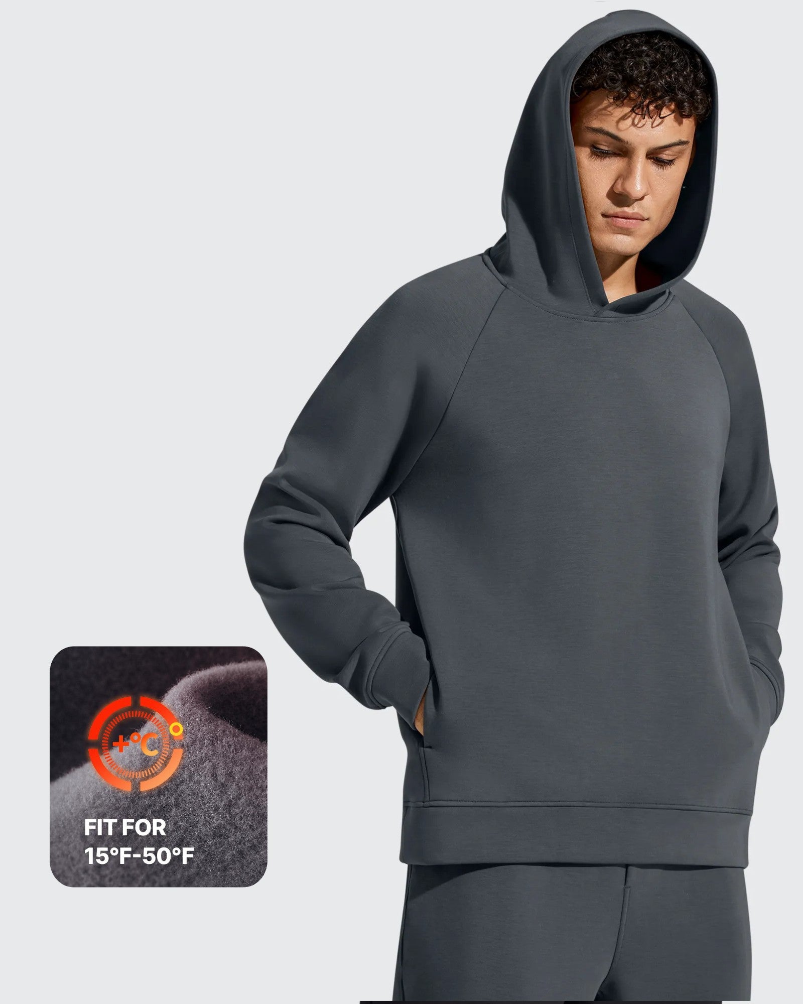 G4Free - Smoofit Men's Fleece-Lined Pockets Hoodies Pullover Sweatshirts -GF25FM729BA-S