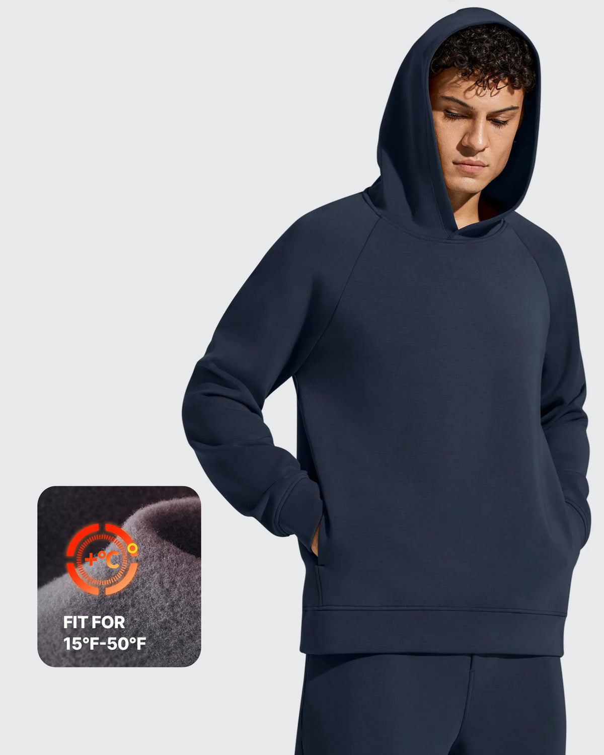 G4Free - Smoofit Men's Fleece-Lined Pockets Hoodies Pullover Sweatshirts -GF25FM729CA-S