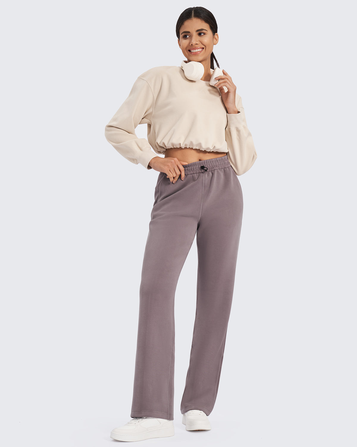 G4Free - Smoofit Mid-Waist Wide Leg Sweatpants Petite -GF24J235AA-S