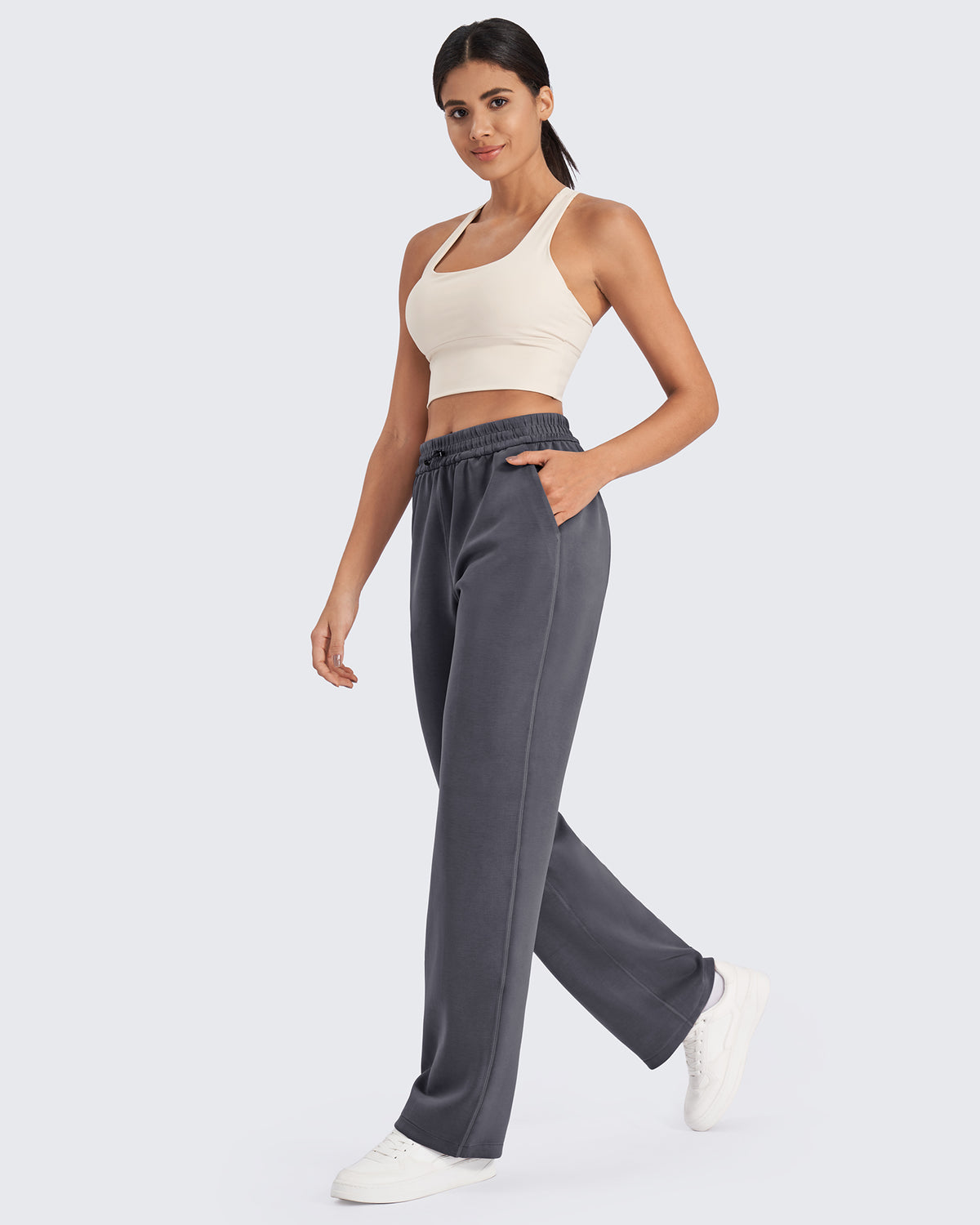 G4Free - Smoofit Mid-Waist Wide Leg Sweatpants Petite -GF24J235AA-S