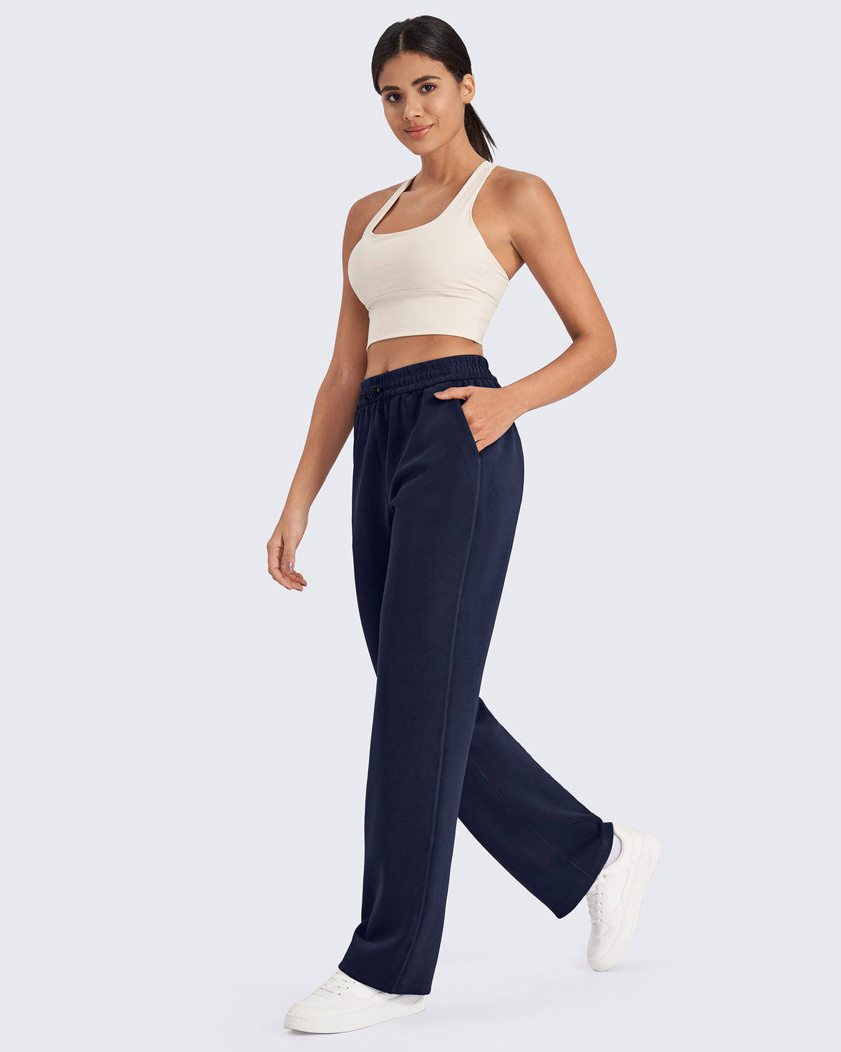 G4Free - Smoofit Mid-Waist Wide Leg Sweatpants Petite -GF24J235AA-S