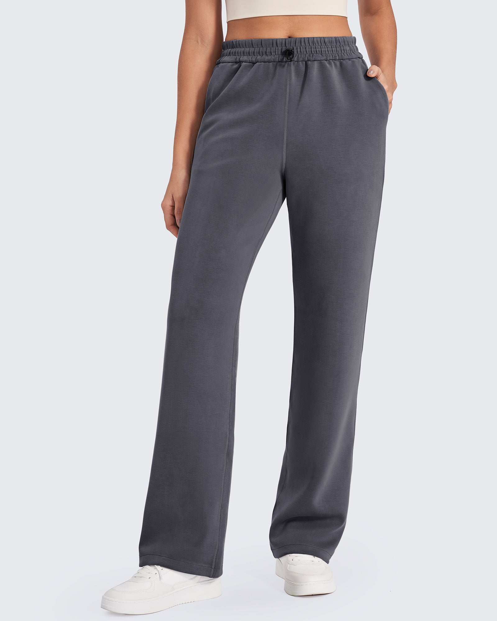 G4Free - Smoofit Mid-Waist Wide Leg Sweatpants Petite -GF24J235BA-S