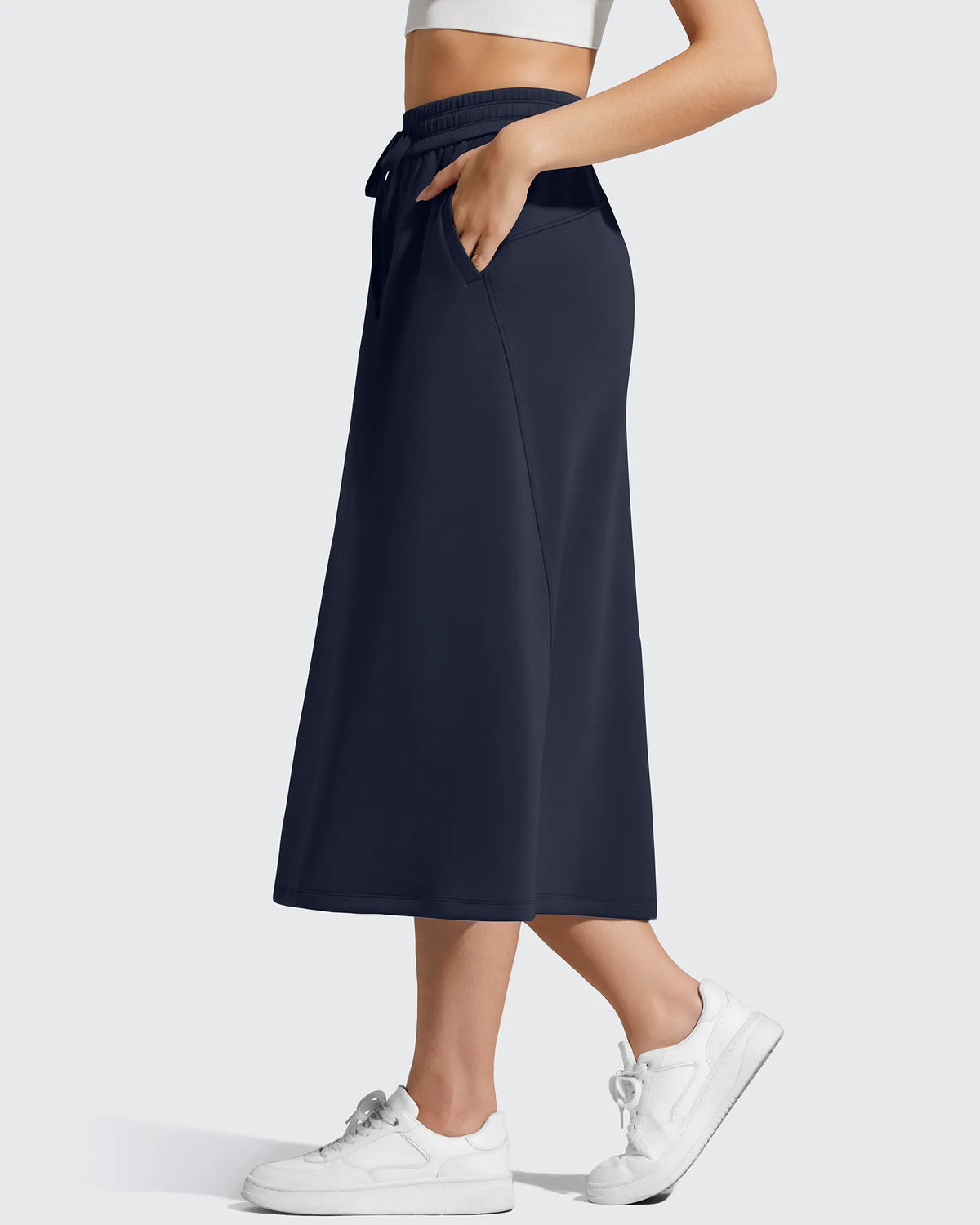 G4Free - Smoofit Midi Drawstring A-line Maxi Long Skirt -GF25S706A001A-S