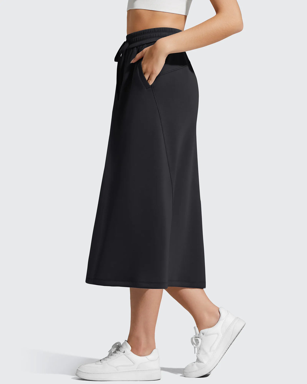 G4Free - Smoofit Midi Drawstring A-line Maxi Long Skirt -GF25S706A001A-S