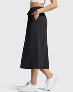 G4Free - Smoofit Midi Drawstring A-line Maxi Long Skirt -GF25S706A001A-S