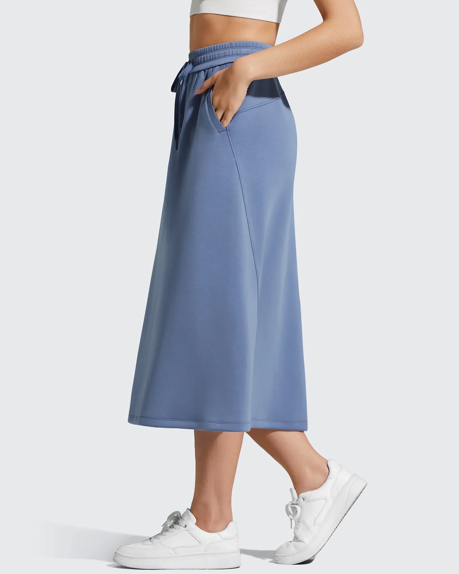 G4Free - Smoofit Midi Drawstring A-line Maxi Long Skirt -GF25S706A001A-S