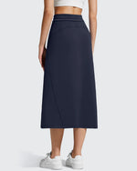 G4Free - Smoofit Midi Drawstring A-line Maxi Long Skirt -GF25S706A001A-S