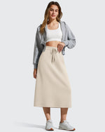 G4Free - Smoofit Midi Drawstring A-line Maxi Long Skirt -GF25S706A001A-S