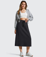 G4Free - Smoofit Midi Drawstring A-line Maxi Long Skirt -GF25S706A001A-S
