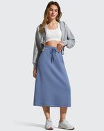 G4Free - Smoofit Midi Drawstring A-line Maxi Long Skirt -GF25S706A001A-S