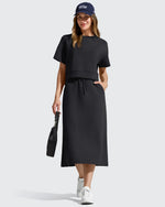 G4Free - Smoofit Midi Drawstring A-line Maxi Long Skirt -GF25S706A001A-S
