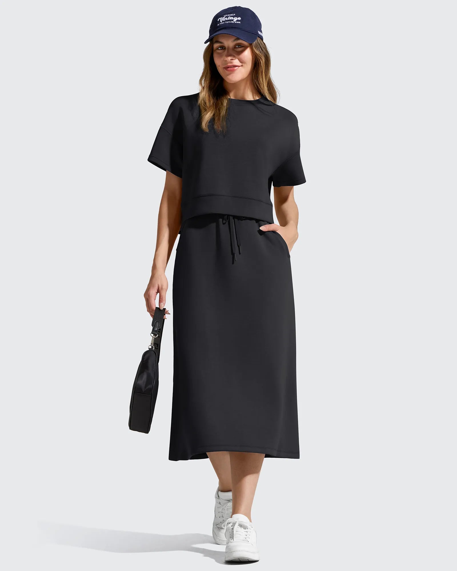 G4Free - Smoofit Midi Drawstring A-line Maxi Long Skirt -GF25S706A001A-S
