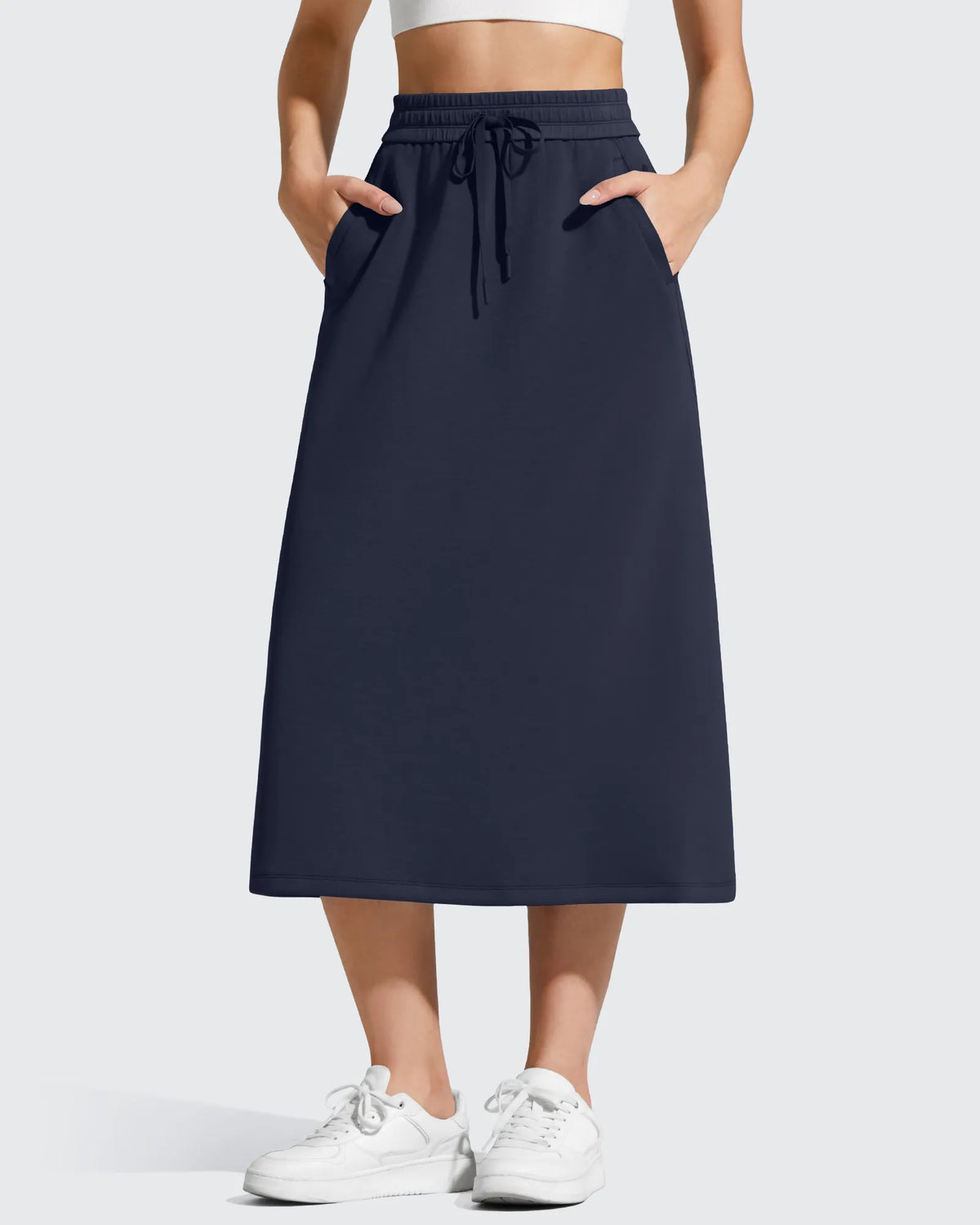 G4Free - Smoofit Midi Drawstring A-line Maxi Long Skirt -GF25S706A001A-S