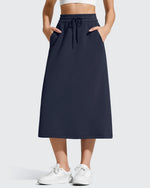 G4Free - Smoofit Midi Drawstring A-line Maxi Long Skirt -GF25S706A001A-S
