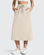 G4Free - Smoofit Midi Drawstring A-line Maxi Long Skirt -GF25S706A001A-S