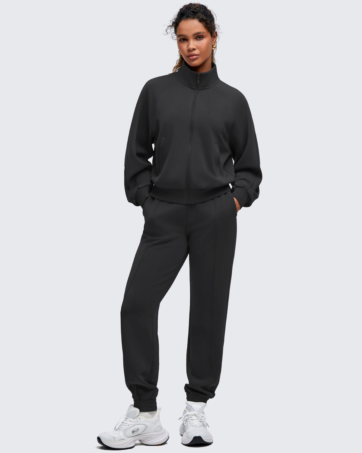 G4Free - Smoofit Mock Neck Zip Up Pockets Jackets -GF25M528EA-S