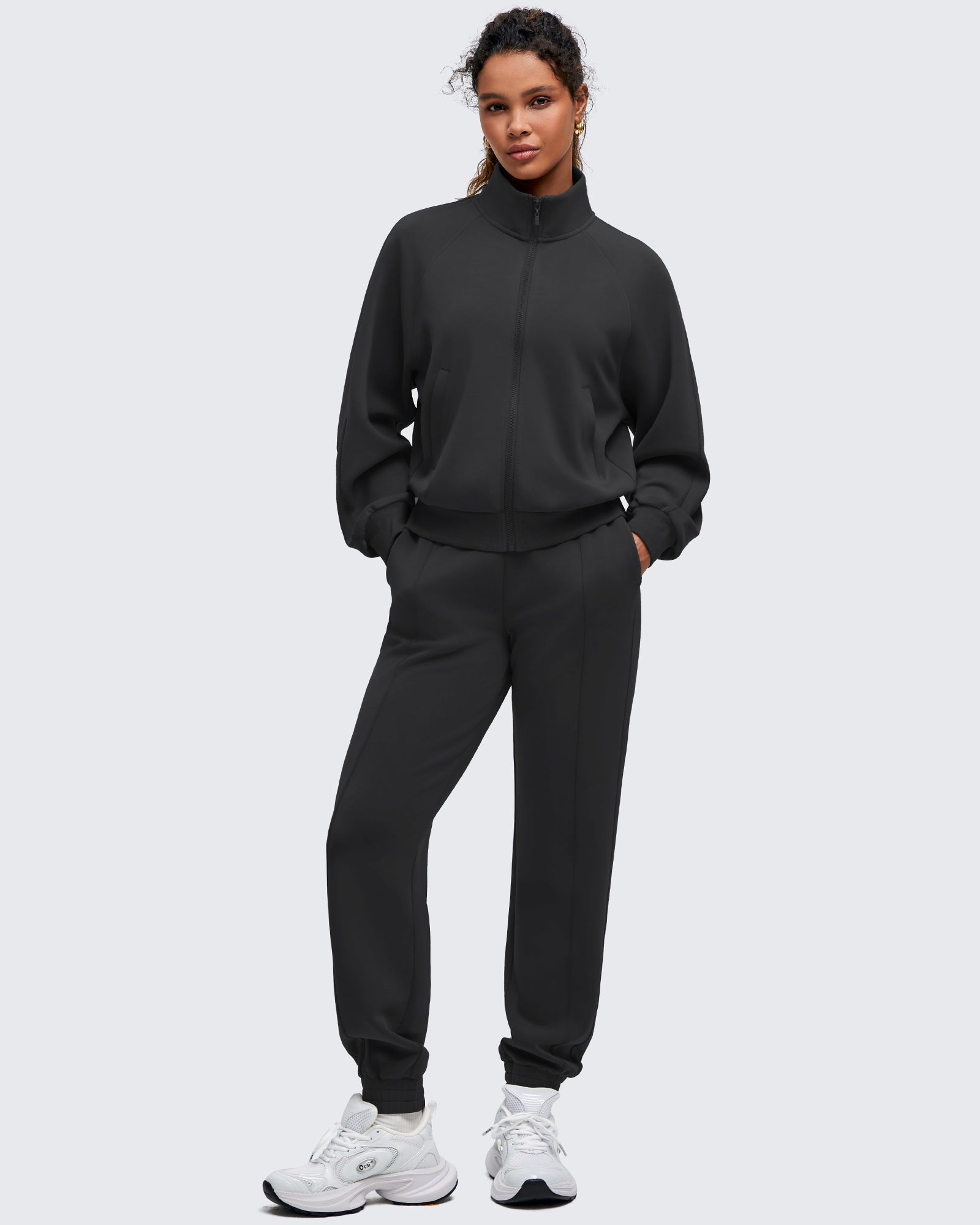 G4Free - Smoofit Mock Neck Zip Up Pockets Jackets -GF25M528EA-S