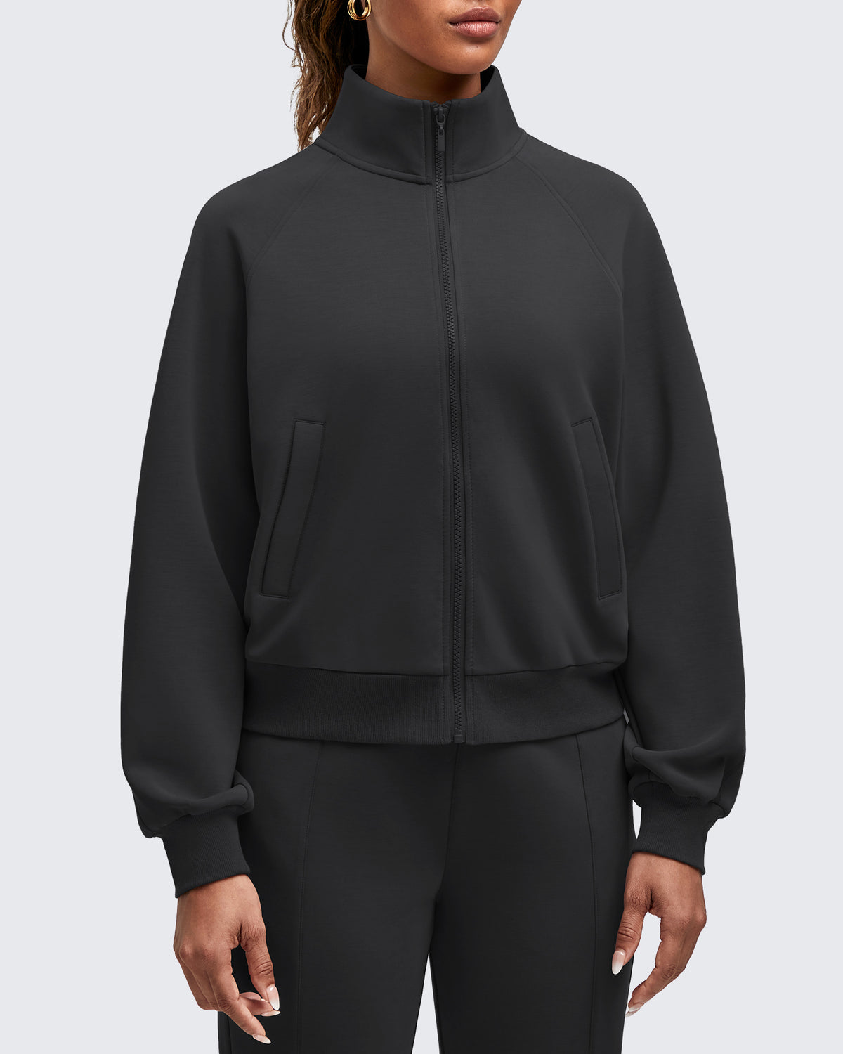 G4Free - Smoofit Mock Neck Zip Up Pockets Jackets -GF25M528EA-S