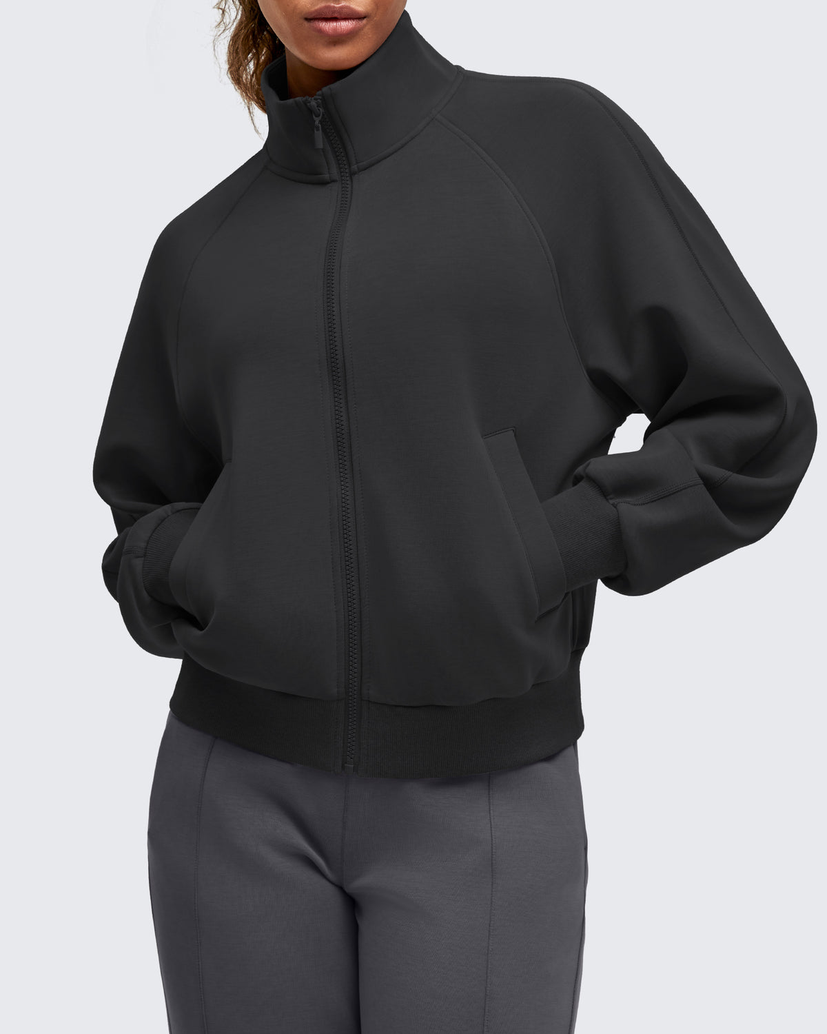 G4Free - Smoofit Mock Neck Zip Up Pockets Jackets -GF25M528EA-S
