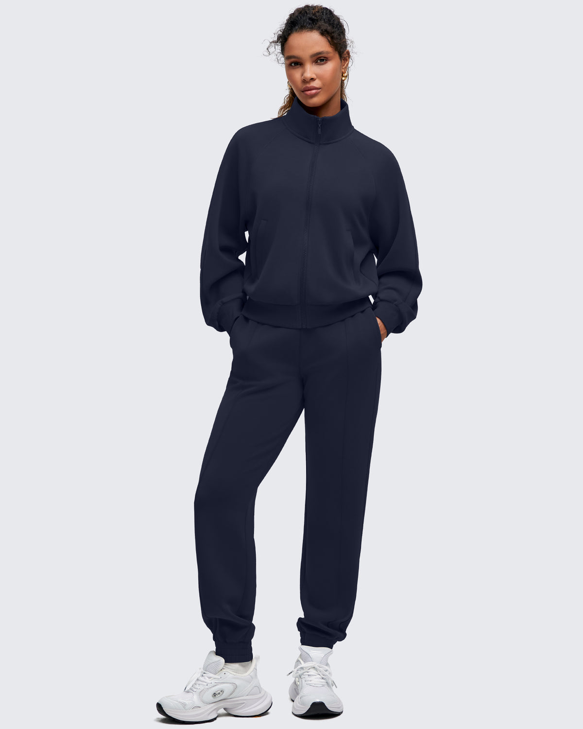 G4Free - Smoofit Mock Neck Zip Up Pockets Jackets -GF25M528EA-S