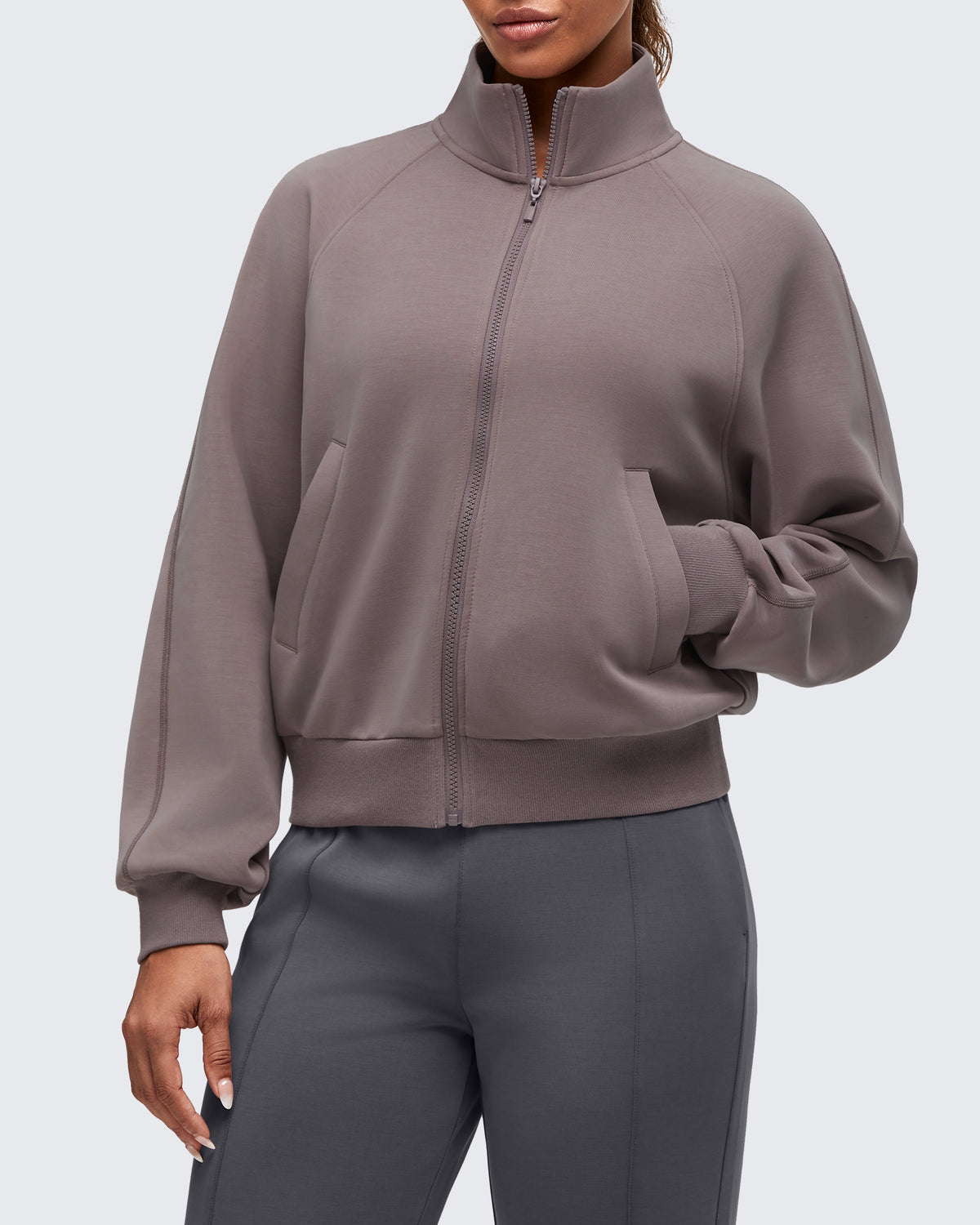 G4Free - Smoofit Mock Neck Zip Up Pockets Jackets -GF25M528EA-S