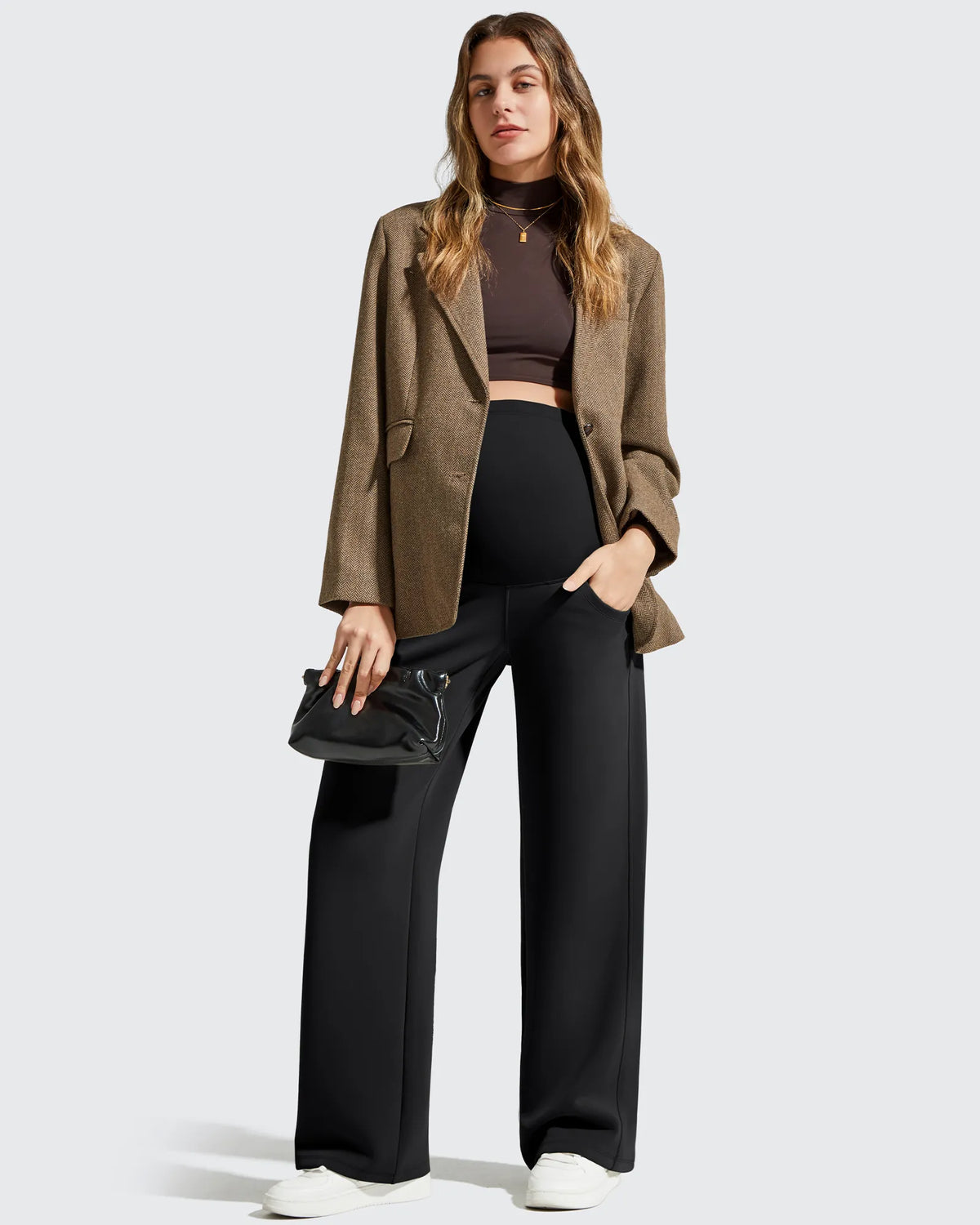 G4Free - Smoofit Modal Elastic Waist Pockets Maternity Pants -GF25JY647AA-S
