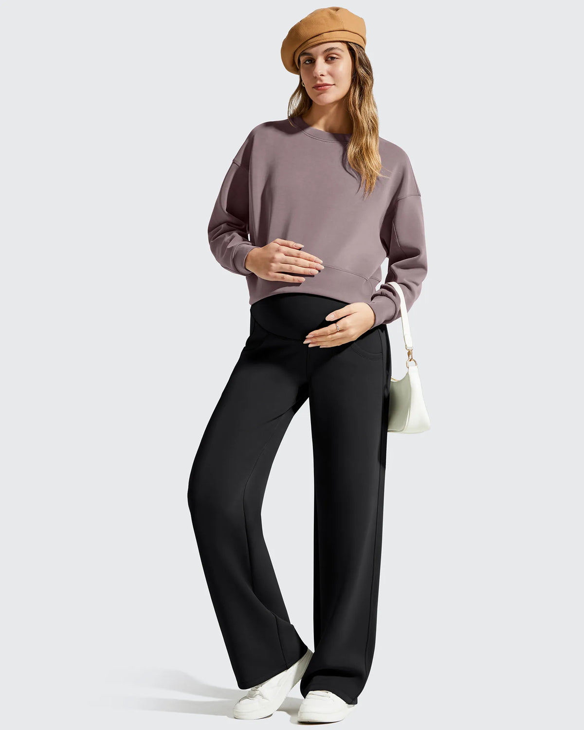 G4Free - Smoofit Modal Elastic Waist Pockets Maternity Pants -GF25JY647AA-S