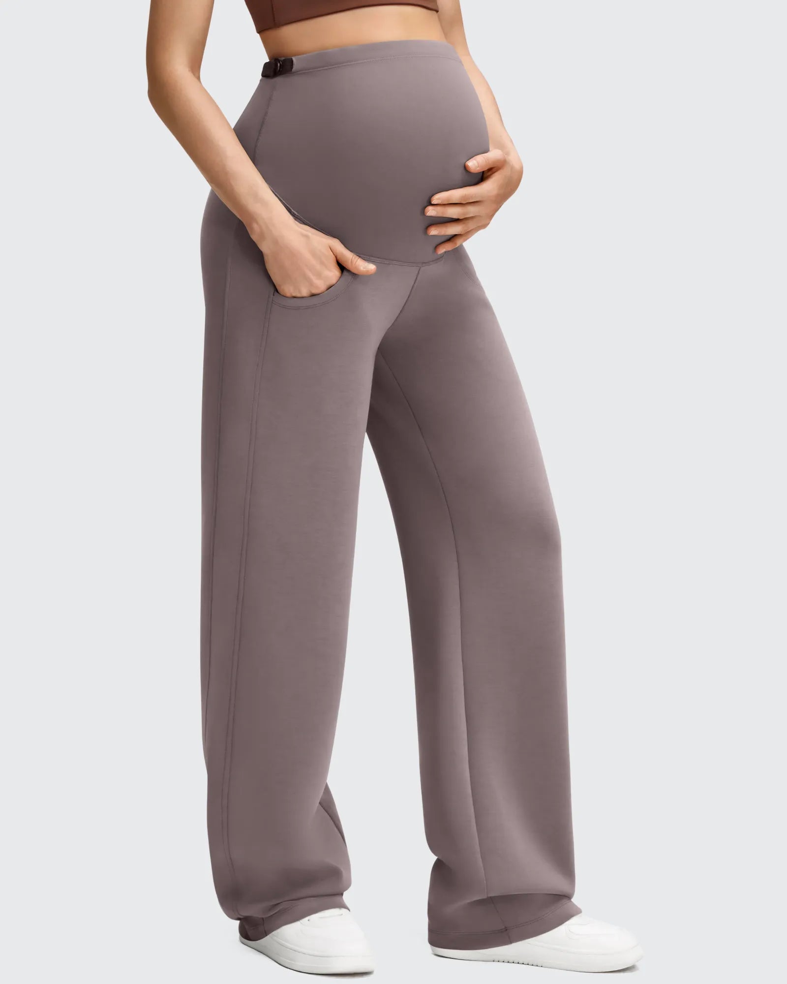 G4Free - Smoofit Modal Elastic Waist Pockets Maternity Pants -GF25JY647AA-S