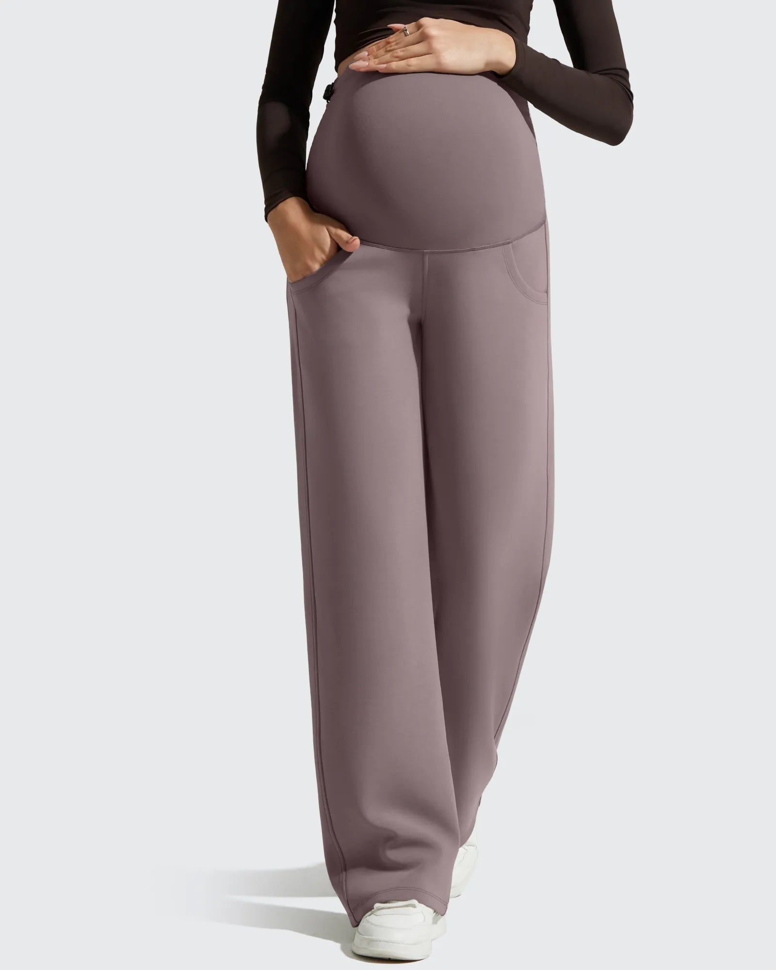G4Free - Smoofit Modal Elastic Waist Pockets Maternity Pants -GF25JY647BA-S