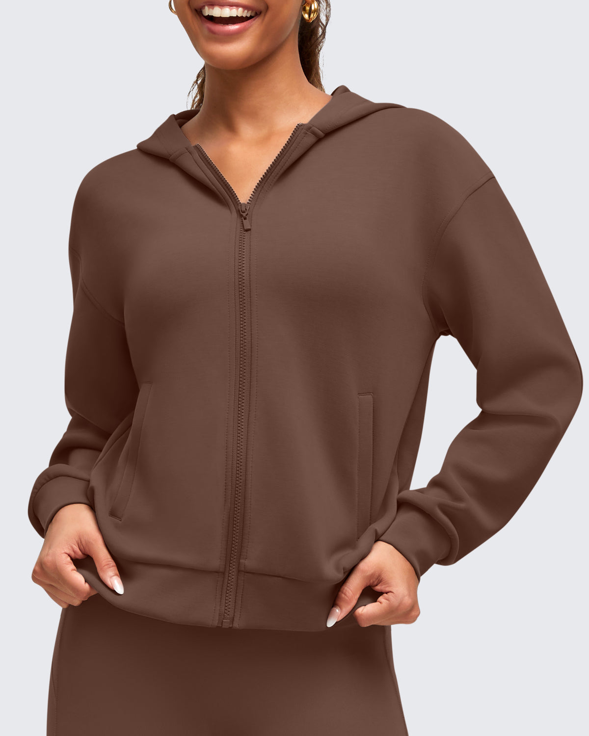 G4Free - Smoofit Modal Soft Full Zip Hoodies Jackets -GF25M527DA-S
