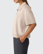 G4Free - Smoofit Modal Soft Zip Up Polo Shirts Short Sleeve -GF25K518CF-XS