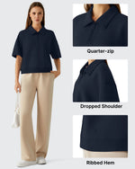 G4Free - Smoofit Modal Soft Zip Up Polo Shirts Short Sleeve -GF25K518CF-XS
