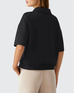 G4Free - Smoofit Modal Soft Zip Up Polo Shirts Short Sleeve -GF25K518CF-XS
