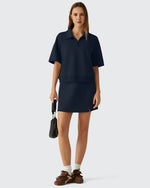 G4Free - Smoofit Modal Soft Zip Up Polo Shirts Short Sleeve -GF25K518CF-XS