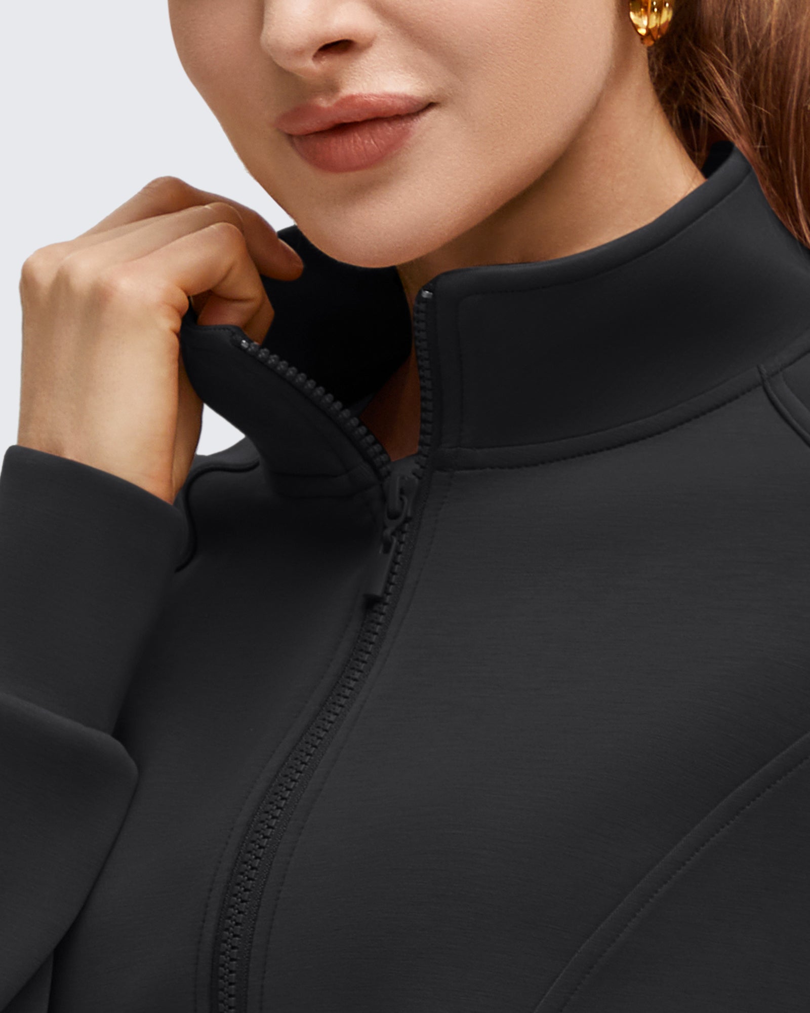G4Free - Smoofit Modal Zip Up Mock Neck Pockets Sweatshirts -GF25M551AF-XS