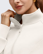 G4Free - Smoofit Modal Zip Up Mock Neck Pockets Sweatshirts -GF25M551AF-XS