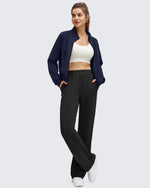 G4Free - Smoofit Modal Zip Up Mock Neck Pockets Sweatshirts -GF25M551AF-XS