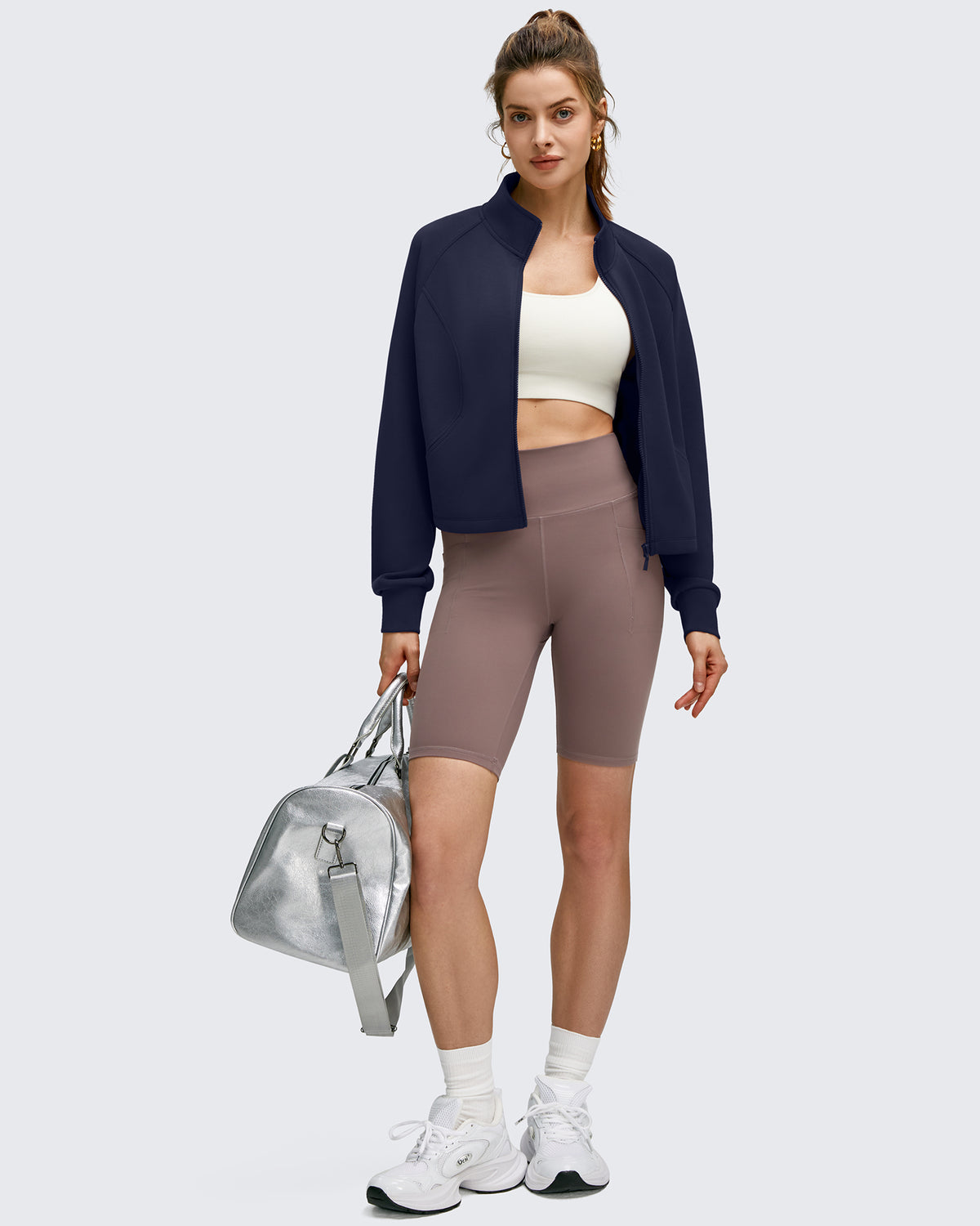 G4Free - Smoofit Modal Zip Up Mock Neck Pockets Sweatshirts -GF25M551AF-XS