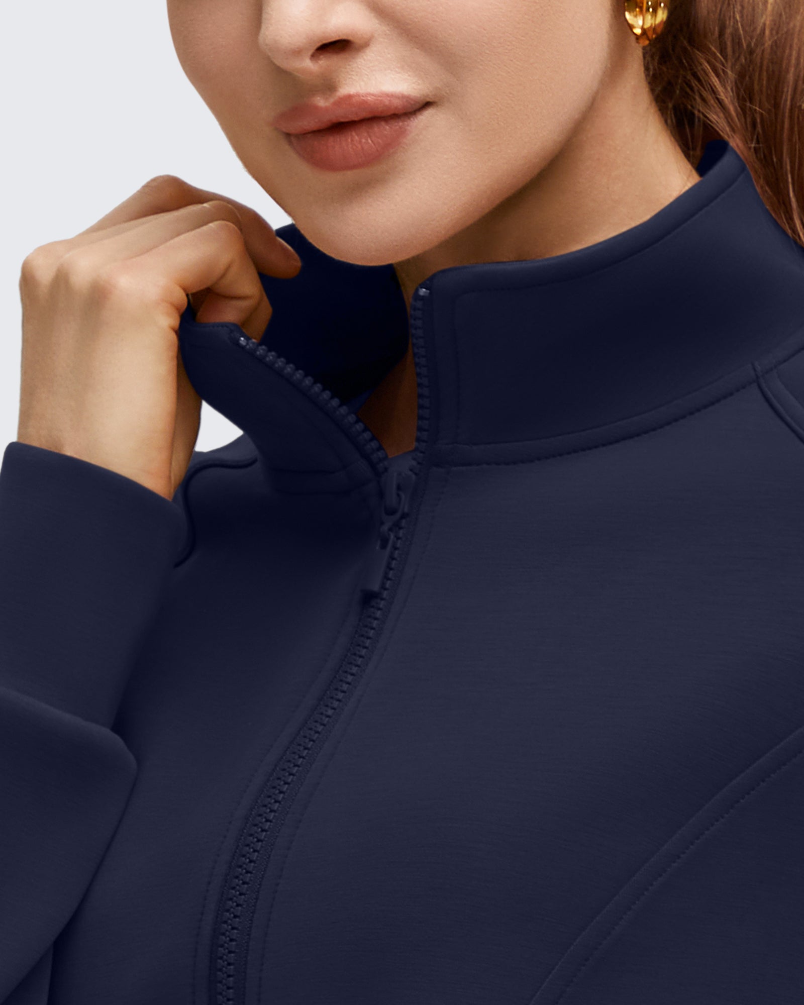 G4Free - Smoofit Modal Zip Up Mock Neck Pockets Sweatshirts -GF25M551AF-XS