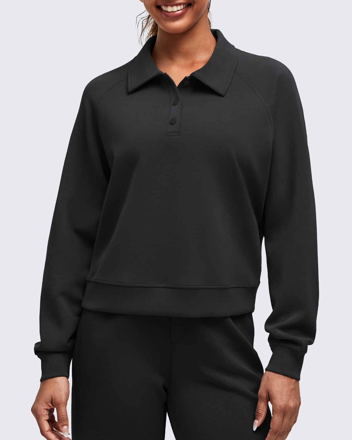 G4Free - Smoofit Polo Pullover Button Up Sweatshirts -GF25F540AF-XS