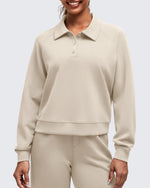 G4Free - Smoofit Polo Pullover Button Up Sweatshirts -GF25F540DF-XS
