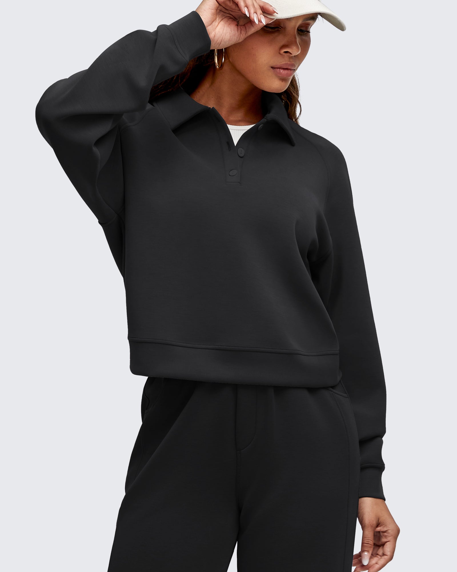 G4Free - Smoofit Polo Pullover Button Up Sweatshirts -GF25F540FF-XS