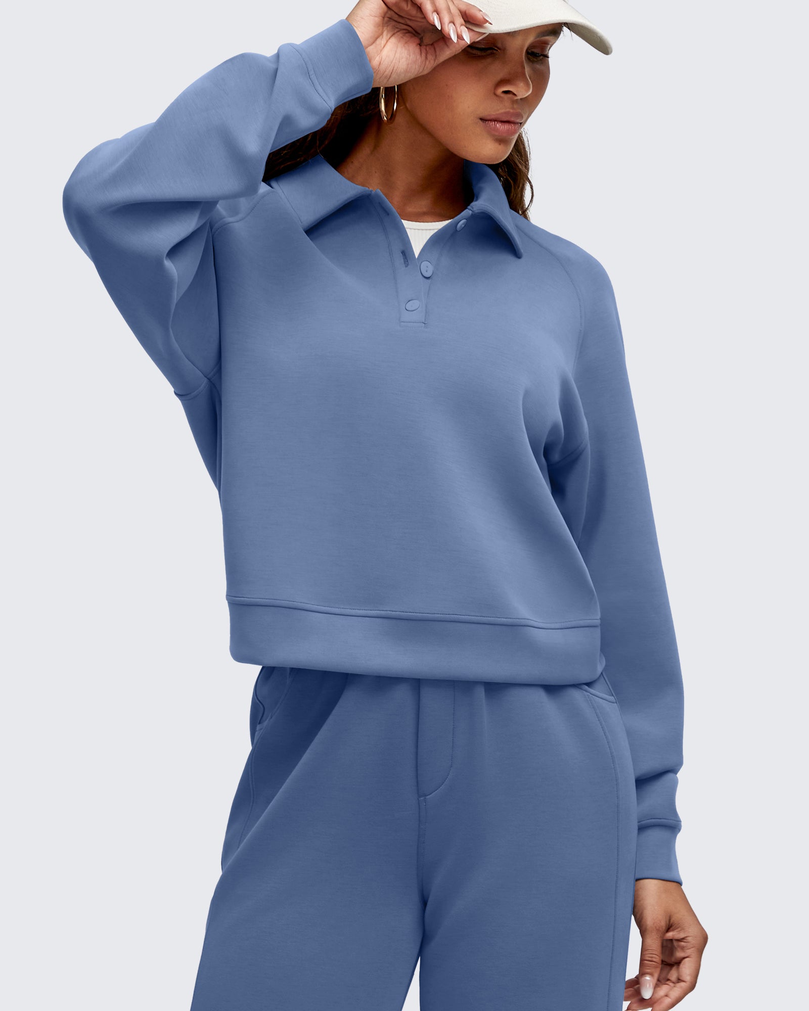 G4Free - Smoofit Polo Pullover Button Up Sweatshirts -GF25F540FF-XS