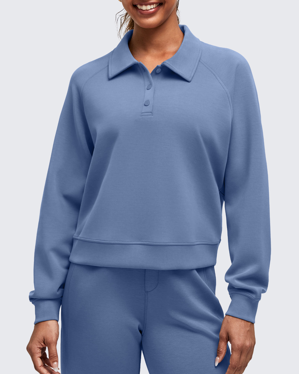 G4Free - Smoofit Polo Pullover Button Up Sweatshirts -GF25F540FF-XS